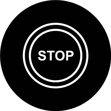 Beyaz arkaplanda siyah vektör düğmesi