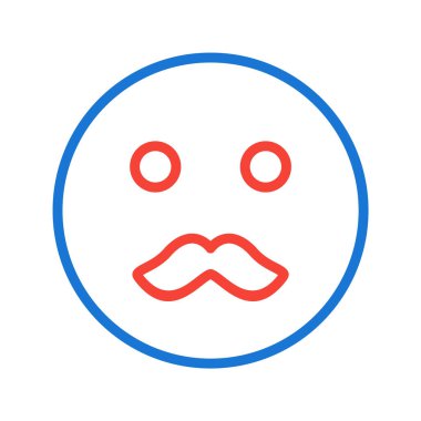 Bıyık Emoji Simgesi Moda Tarzı İzole Arkaplan
