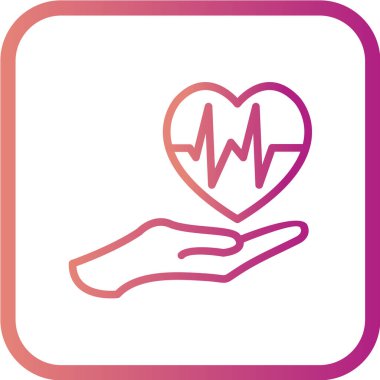 Kalp atışı simgesi olan kalp, vektör illüstrasyonu