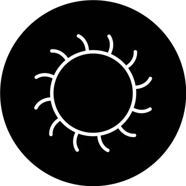 güneş web simgesi vektör illüstrasyonu 