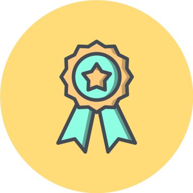 Madalya ikon vektör illüstrasyonu