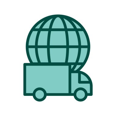 Moda Biçimli Küresel Teslimat Simgesi İzole Arkaplan