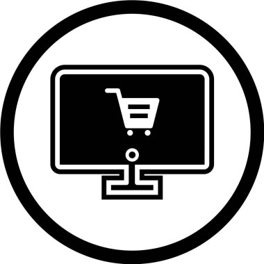 Alışveriş arabası simgesi, vektör illüstrasyonu