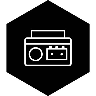 Kaset Oynatıcı Simgesi Moda Biçimli İzole Arkaplan