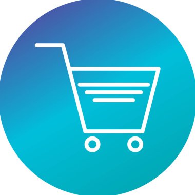 Alışveriş arabası simgesi, vektör illüstrasyonu