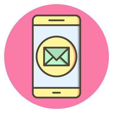  İleti Mobil Uygulama Simgesi Moda Biçimli İzole Arkaplan