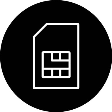 sim kart simgesi, vektör illüstrasyonu