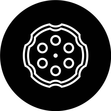 Basit simge, tekerleğin vektör illüstrasyonu