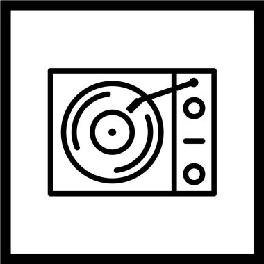 Vektör illüstrasyonu, basit simge Vinil oynatıcı 