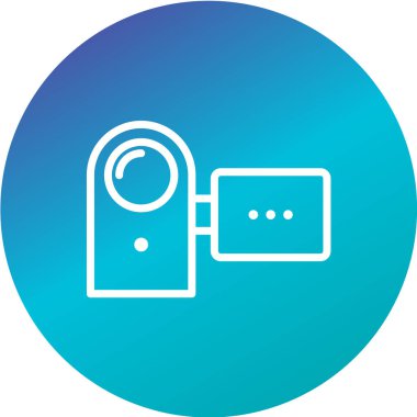 Vektör illüstrasyonu, video kameranın basit simgesi