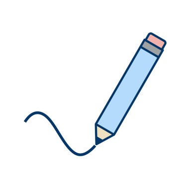 Beyaz arkaplanda izole edilmiş siyah şekildeki kalem simgesi. Kalem sembolü vektör illüstrasyonu