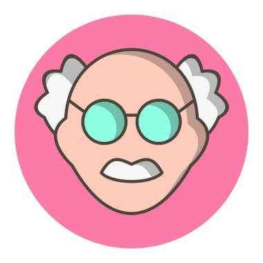  Moda Biçimli İzole Arkaplan Erkek Bilimadamı Simgesi      