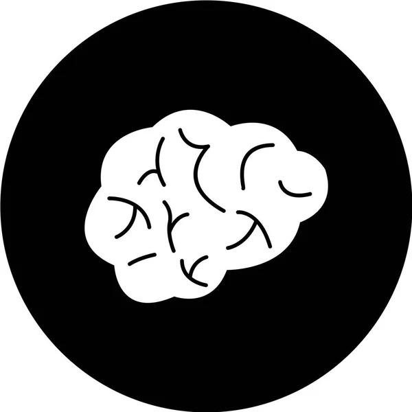 Ikon Otak Dalam Warna Hitam Pada Latar Belakang Putih - Stok Vektor