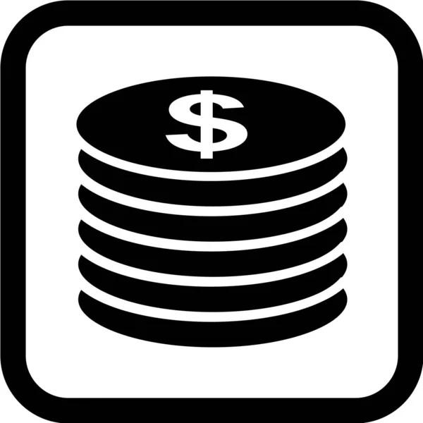 Dollar Munten Vector Pictogram — Stockvector