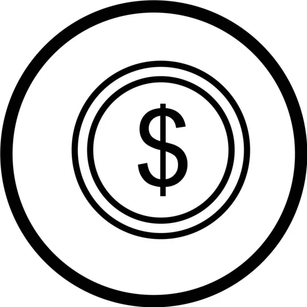 Dollaro Icona Vettoriale Illustrazione — Vettoriale Stock