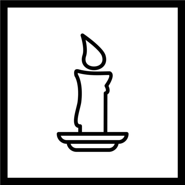 Kaarsenvector Illustratie Eenvoudig Icoon — Stockvector