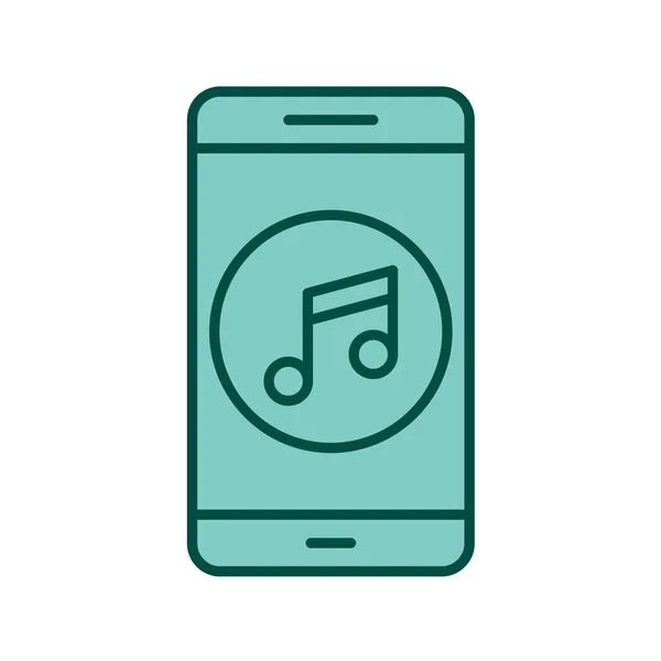 Icône Application Mobile Musique Dans Style Mode Fond Isolé — Image vectorielle