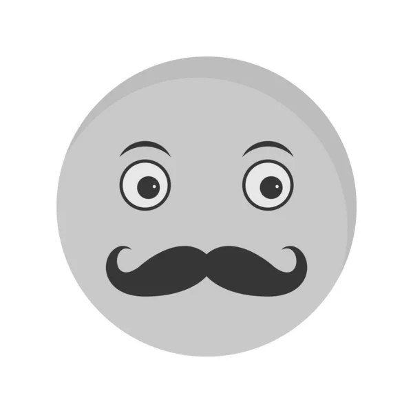 Moustache Emoji Icône Dans Style Mode Fond Isolé — Image vectorielle