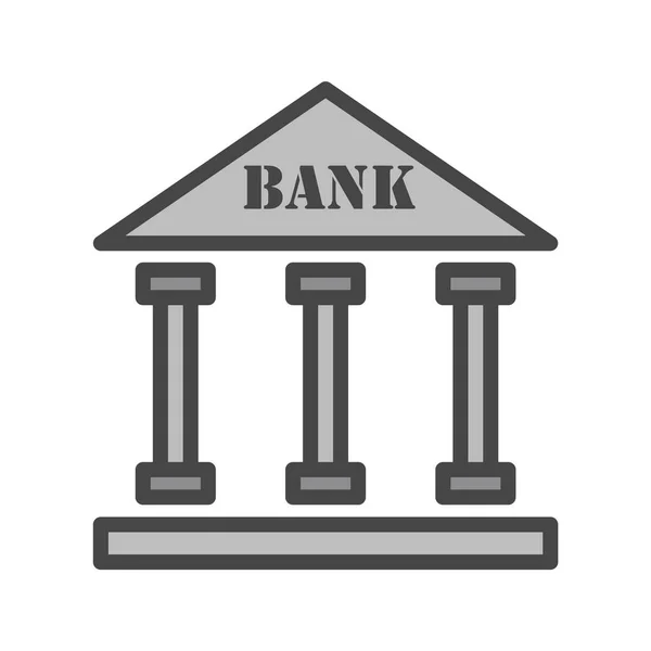 Bank Icoon Trendy Stijl Geïsoleerde Achtergrond — Stockvector