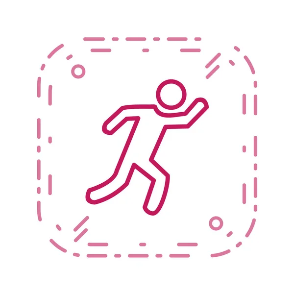 Man Running Stick Icon Ilustración Vectorial — Archivo Imágenes Vectoriales
