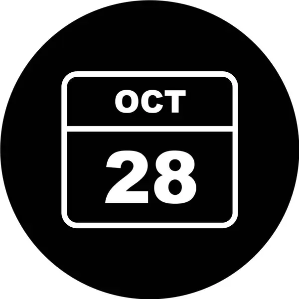 Kalendarz Datą Października — Wektor stockowy