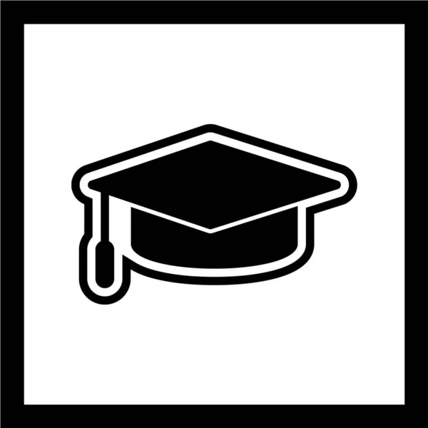 Web Απλό Εικονίδιο Διανυσματική Απεικόνιση Του Καπέλου Αποφοίτησης — Διανυσματικό Αρχείο