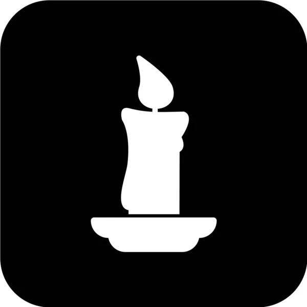 Значок Свічки Чорному Стилі Ізольовано Білому Тлі Символ Релігії Векторні — стоковий вектор