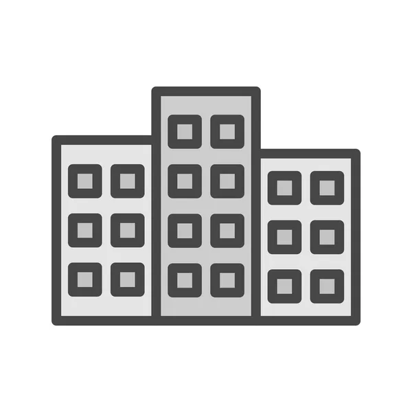 Icono Edificio Estilo Moda Aislado Fondo — Vector de stock