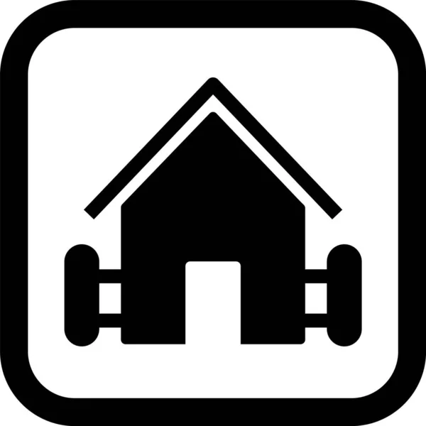 Bauernhaus Ikone Trendigen Stil Isolierten Hintergrund — Stockvektor