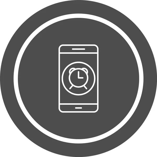 Icône Application Mobile Alarme Dans Style Mode Fond Isolé — Image vectorielle