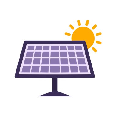 Güneş enerjisi tasarımı, vektör illüstrasyon eps10 grafiği