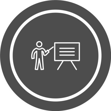 Sunum tahtası simgesi, vektör illüstrasyonu