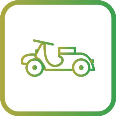 Yeşil arkaplanda düz stil mobilet simgesi izole