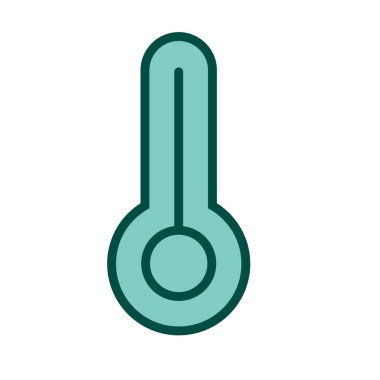 Düz renk şeklinde termometre simgesi. tıbbi ve sağlık hizmetleri