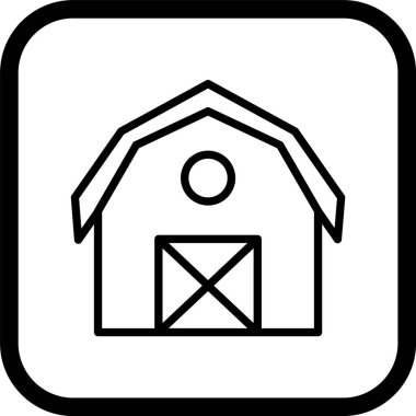 Moda Biçimli Ahır Simgesi İzole Arkaplan