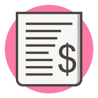 Dolar vektör simgesine sahip belge