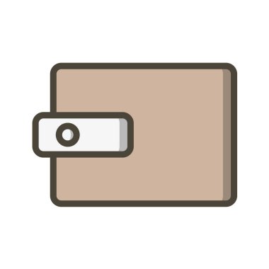 Para simgesi vektör illüstrasyon grafik tasarımlı cüzdan