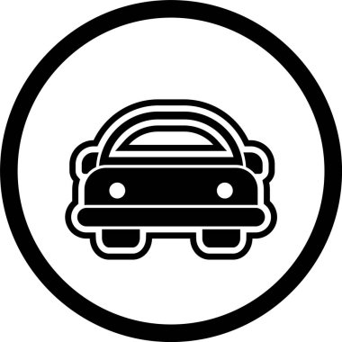 Çizgi film arabası Simgesi Moda Tarzı İzole Arkaplan