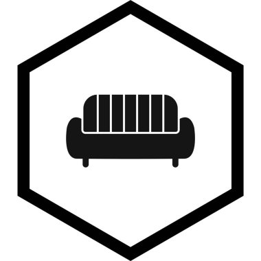 Moda Biçimli Kanepe Simgesi İzole Arkaplanı