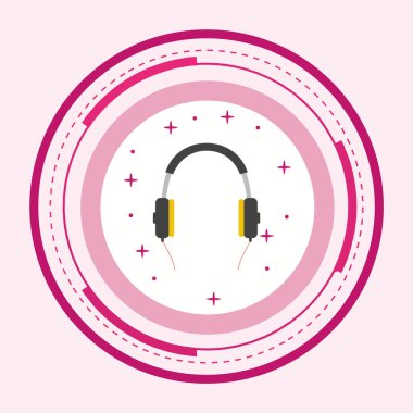 Kulaklık Simgesi Moda Biçimli Ayrı Arka Gruplandırılmış