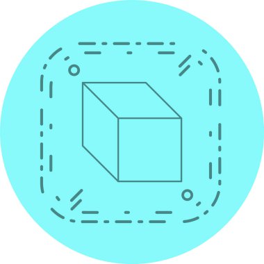 Moda Biçimli Küp Simgesi İzole Arkaplan      