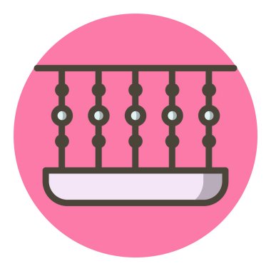 Moda Biçimli Ayrı Arkaplanda Balkon Simgesi