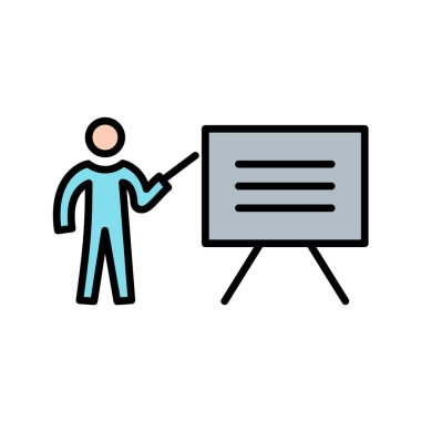 Sunum tahtası simgesi, vektör illüstrasyonu