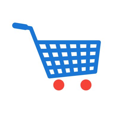 Alışveriş Arabası Simgesi Moda Tarzı İzole Arkaplanda