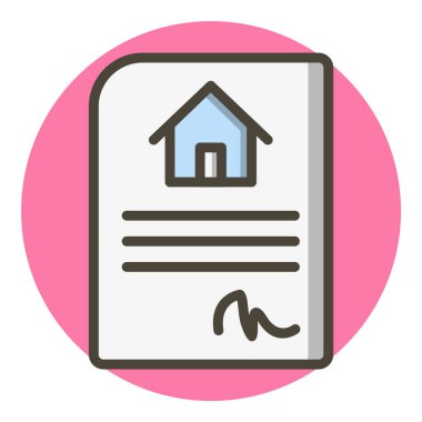 Ev Sözleşmesi Simgesi Moda Biçimli Ayrı Arkaplan