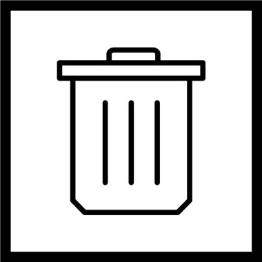 Çöp kutusu simgesi vektör illüstrasyonu