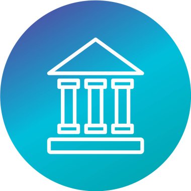 Banka binası ikonu. Vektör illüstrasyonu.