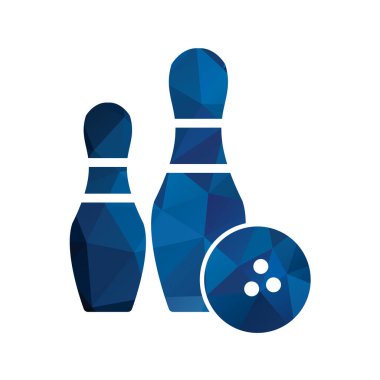 Beyaz arkaplan vektör illüstrasyonunda izole edilmiş düz stil bowling topu simgesi