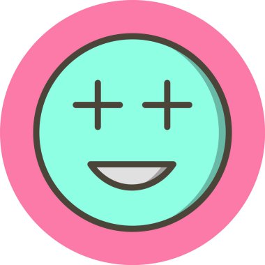 Moda Biçimli Pozitif Emoji Simgesi İzole Arkaplan