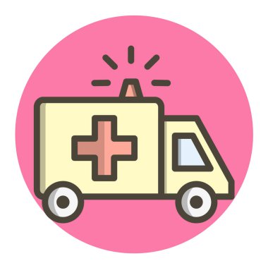 ambülans düz vektör simgesi